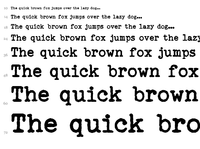 Remingtoned Type font waterfall